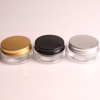 5g-250g 1oz Pot en verre dépoli transparent avec couvercle en aluminium Pots de crème en verre pour soins de la peau