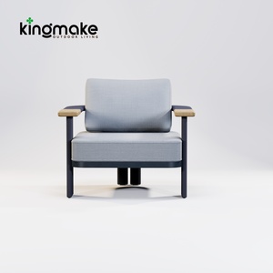 2025 Kingmake nouvel ensemble de canapés 4 pièces imperméables meubles d'extérieur canapés tissés de jardin avec table en teck - Product Image 6
