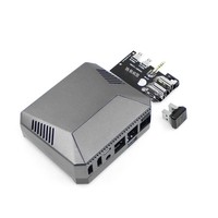 Casing Raspberry Pi 4B M.2 Solid State Drive dengan Kipas Pengontrol Suhu, Konstruksi Aluminium Alloy untuk Pembuangan Panas