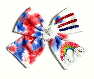 Fiocco per capelli da bambina alla moda, accessorio primaverile di tendenza, fiocco con bordo arricciato - Product Image 2