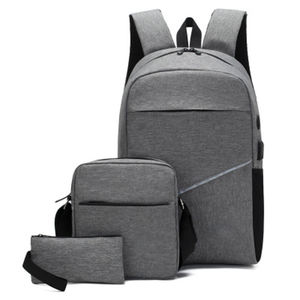 Sac à dos pour ordinateur portable personnalisé en gros, tendance 2025, léger, avec port USB, ensemble de 3 pièces, avec trou pour écouteurs - Product Image 1