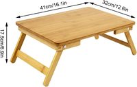 Bureau en bambou pour ordinateur portable avec support réglable pour ordinateur portable Support de moniteur d'ordinateur pour la maison Bureau Chambre Support pliable pour ordinateur portable