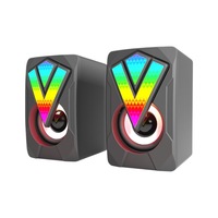 Speaker komputer portabel, pengeras suara komputer USB bercahaya kabel USB Subwoofer Mini untuk Laptop Multimedia Audio bermain game
