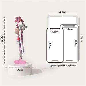 Cordon de <span class=keywords><strong>téléphone</strong></span> portable en tissu à carreaux et fleurs, élégant et simple, pour femmes, universel, durable, portable, anti-perte, avec dragonne de poignet - Product Image 4