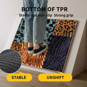 Tapis de bain rectangulaire Lucky en polyester antidérapant, absorbant, séchage rapide, motif animal rétro - Product Image 5