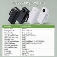 Kit Casing Power Bank DIY OEM ABS Tahan Api 30000mAh Dilengkapi Tali Gantungan 4 Kabel Tanpa Baterai