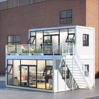 Casa Contenedor Modular Prefabricada de Acero de Lujo 20/40 pies, Edificio de Oficinas Prefabricado Moderno y Confortable Modificado