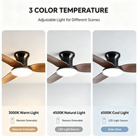 Ventilateur de plafond LED d'usine à 3 pales, montage encastré, moteur DC silencieux, éclairage LED pour chambre et salon