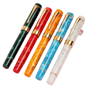 Nuovissima <span class=keywords><strong>Penna</strong></span> <span class=keywords><strong>Stilografica</strong></span> di Lusso Jinhao con Clip a Freccia in Platino Dorato e Pennino Fine F per Calligrafia - Product Image 1