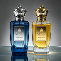 Bouteilles de parfum rectangulaires fantaisie les plus vendues, col serti, 100 ml, bouteilles de parfum de luxe, bouteille de parfum en verre jaune