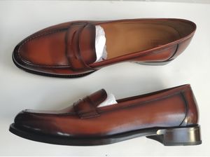 Trendy Echte Koe Lederen Zakelijke Schoenen Heren Goodyear Italiaanse Loafers Schoenen Voor Heren Luxe Casual Heren Jurk Schoenen & Oxford - Product Image 2