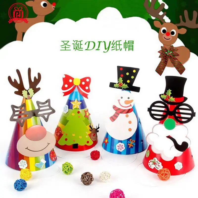 Новый Санта-шляпа детский сад бумажная декоративная шляпа DIY party Рождественские принадлежности ручной работы