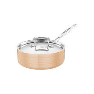 Triple Ply Stainless Steel Single Handle <b>Saucepan</b> Thick Bottom Non Stick Commercial Stock Pot - Product Image 5