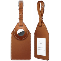 Nouvelle Housse de Protection de Luxe Tendance pour Apple AirTags en Cuir Véritable, Porte-Cartes pour Bagages, Idéale pour l'Aéroport et les Voyages