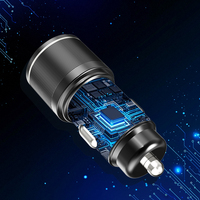 Cargador de Coche de 38 W con Carga Rápida 2 en 1, Adaptador de Cargador de Teléfono para Coche con USB Tipo C para iPhone, Cargador de Coche Portátil de Carga Rápida