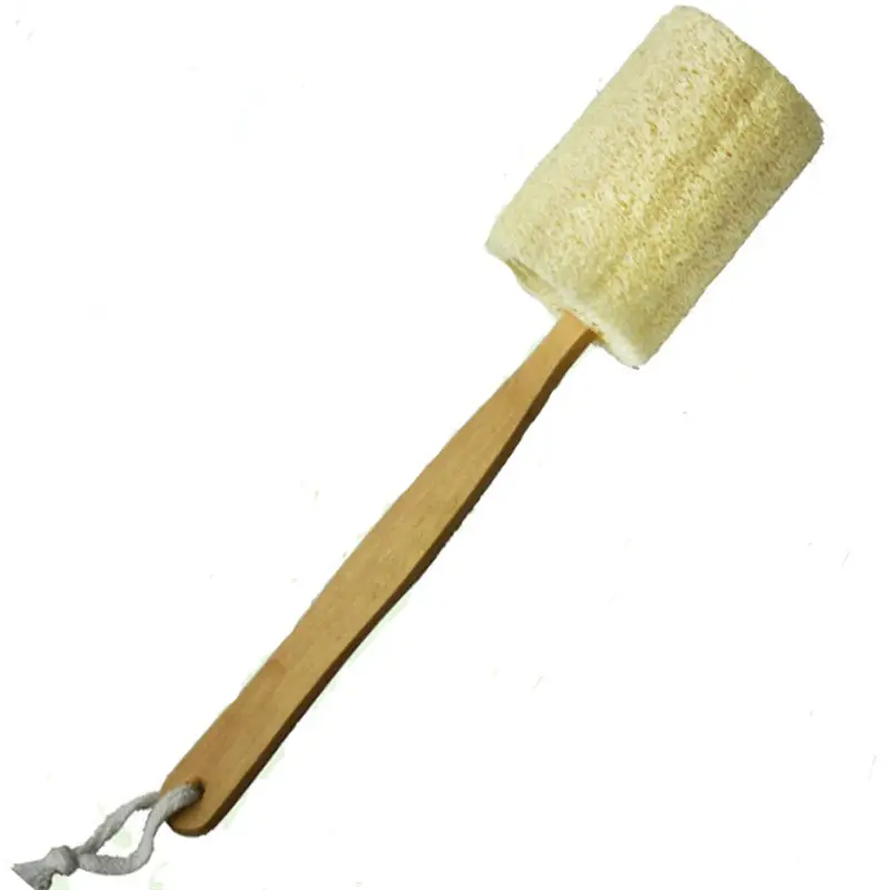 Éponge exfoliante naturelle Loofah, 1 pièce, avec longue manche en bois, brosse pour douche corporelle, bain, Spa