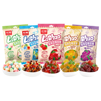 Bonbons en gros Lechao, marque privée, sachet de 118g, bonbons gélifiés halal en forme de diamant, saveurs de fruits variées 3D, type cupcake, à mâcher