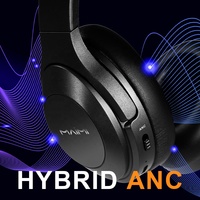 Maimi ANC Headset Gaming Hifi nirkabel, earphone bluetooth 5.3 peredam kebisingan aktif headphone Over-ear TWS