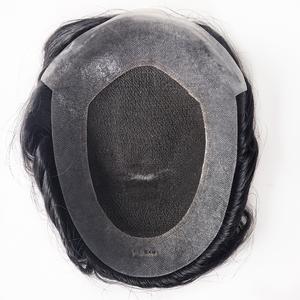 Système de remplacement capillaire en cheveux humains de qualité supérieure, à prix de gros, fabriqué en Australie, avec une ligne de cheveux naturelle, <span class=keywords><strong>perruque</strong></span> pour hommes à peau fine, toupet - Product Image 1