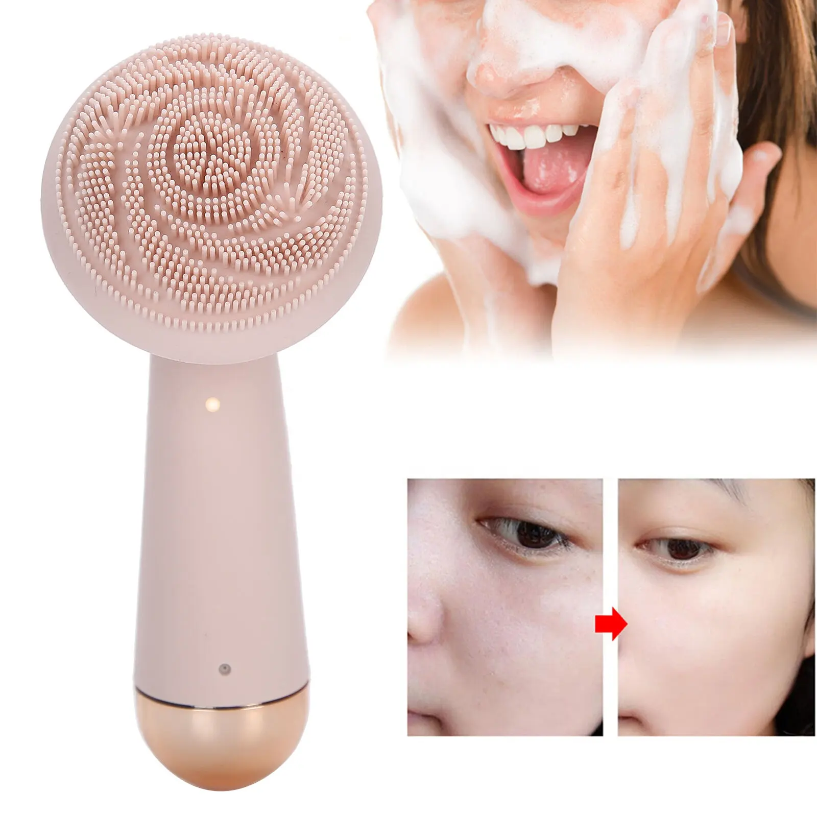 2023 New Style UltraS onic Poren reiniger Massage Weiche Silikon Elektrische Gesichts reinigungs bürste mit Basis