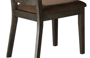 Ensemble de 2 chaises de salle à manger modernes en tissu imperméable marron et finition expresso pour appartement - Product Image 5