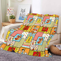 Couverture en peluche personnalisée avec imprimé de dessins animés, en polaire douce et flanelle, idéale pour canapé, décoration de chambre, cadeau pour enfants et étudiants