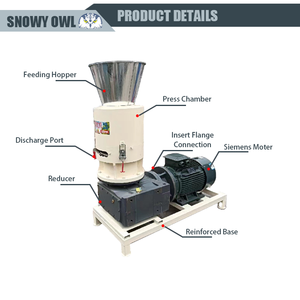 <span class=keywords><strong>Presse</strong></span> <span class=keywords><strong>à</strong></span> granulés de bois et de paille <span class=keywords><strong>220V</strong></span> entraînée par un tracteur PTO - Pour usage agricole, biomasse, coques de riz, sciure de bois, matrice plate, moteur inclus - Product Image 1