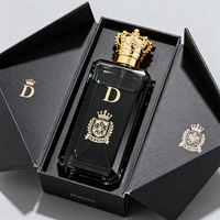 Flacon de parfum vide recommandé, 100 ml, flacon de parfum en verre noir, flacon de parfum de luxe en forme de polygone avec emballage cadeau