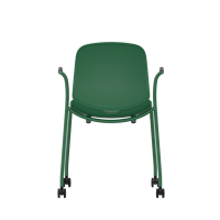 Chaise de bureau de formation avec dossier en tissu, forme arquée, mobile avec roulettes universelles pour usage professionnel