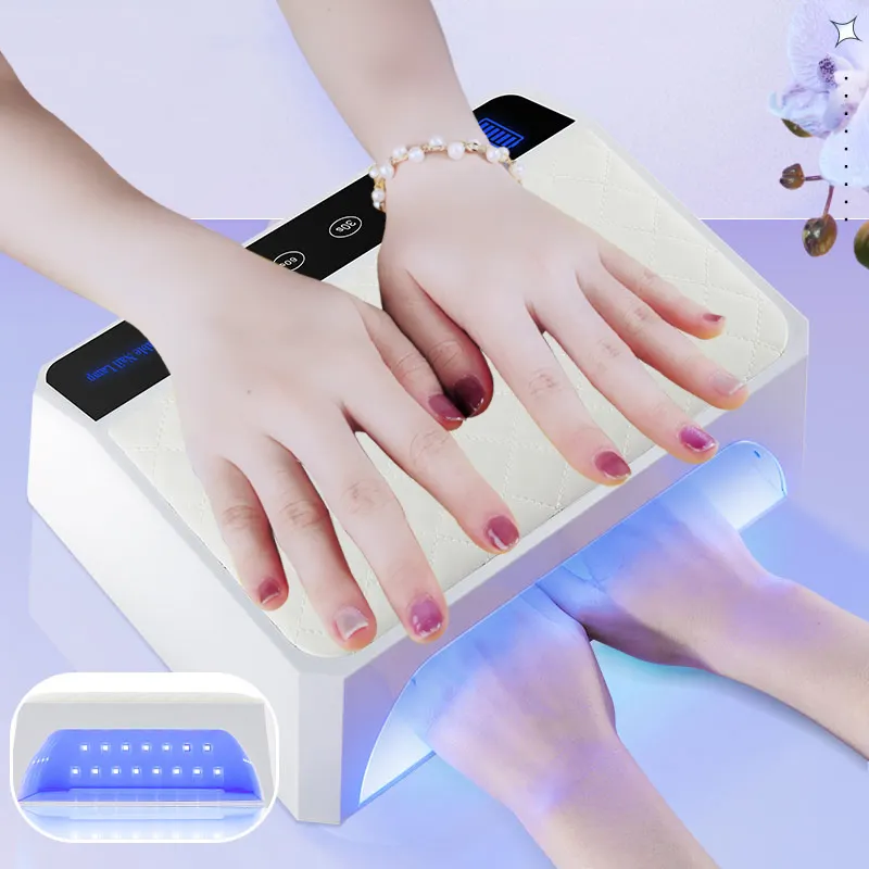 2 in1 178w Nail Arm Rest Uv Gel Cura Luz Cordless Red Bule Lamp Secador Máquina Cura Tabela Para Salon