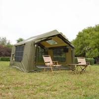 8 ㎡   Tente de camping gonflable 420D Oxford pour 5 à 8 personnes, sommeil réparateur, épaissie, coupe-vent, imperméable, anti-moustiques, ouverture rapide, glamping