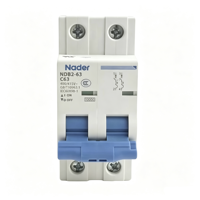 Disjoncteur miniature Nader NDB2-63 1p/2p/3p/4p MCB 1-63A Courbe de déclenchement B/C/D Protection contre les surcharges pour applications industrielles et bâtiments