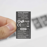 Étiquettes d'alimentation électrique - Autocollants personnalisés en PVC mat argenté, étanches, découpés à la forme, avec impression de données variables