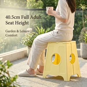 Tabouret pliant extra large en plastique robuste, tabouret à <span class=keywords><strong>marches</strong></span> haute capacité de charge, tabouret portable pour adultes, garage, jardin, atelier - Product Image 3