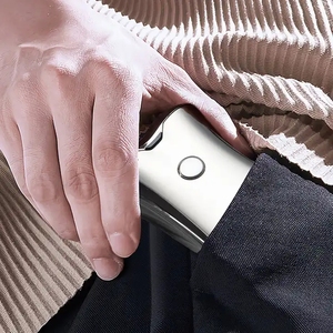 เครื่องโกนหนวดโลหะแบบใบมีดคู่หมุนได้สำหรับผู้ชาย ขนาดพกพา จอ LCD แสดงผล เครื่องตัดขนแบบพกพาไร้สาย เครื่องโกนหนวดสำหรับเดินทาง IPX6 - Product Image 2