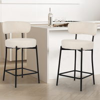 Tabouret de bar en métal avec siège rond, chaise haute sans accoudoirs pour îlot de cuisine, chaise de salle à manger, chaise de comptoir