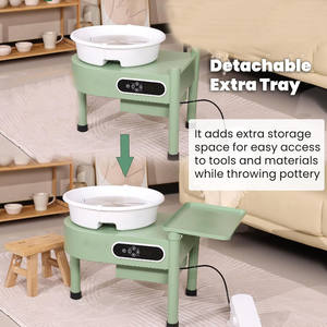 XinyiArt 350W 12 pouces Tourne-<span class=keywords><strong>poterie</strong></span> <span class=keywords><strong>électrique</strong></span> avec pédale, écran LCD et <span class=keywords><strong>plateau</strong></span> extensible amovible - Product Image 5