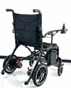 Kursi roda listrik portabel serat karbon, kursi roda listrik ringan lipat cepat jarak jauh aman untuk perjalanan - Product Image 5