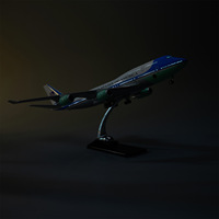 Modèle d'avion en résine Boeing 747-400 Air Force One à l'échelle 1/150, 47 cm, avec cabine ouvrante et éclairage LED