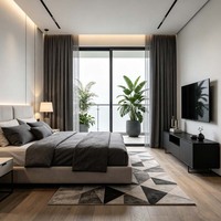Cortinas Modernas para el Hogar con Ojales Tejidos Flexibles, Retardantes de Llama, Personalizadas, Motorizadas, con Control Remoto Inteligente, Opacas, de Poliéster/Lino, para Hotel