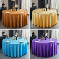 Nappe de table ronde en polyester faite à la main de luxe, nappe jacquard pour la maison, les fêtes, les hôtels, les mariages