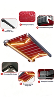 Auvents rétractables en alliage d'aluminium pour porte, fenêtre, maison, patio, terrasse, imperméables, modernes, luxueux, avec revêtement en poudre