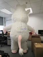 Costume de mascotte gonflable Booba le rat blanc et rose, costume de mascotte de dessin animé gonflable pour adulte