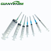 Seringue vétérinaire jetable en plastique avec aiguille 1ml 2ml 5ml 10ml 20ml 50ml 60ml Injecteur pour animaux d'élevage