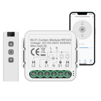 Tuya Wifi RF433 Modul Tirai Roller Shutter Pintar 1CH Bekerja dengan Alexa Google Home Mendukung Pengaturan Transmisi Cahaya