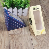 Boîte à sandwich en papier kraft avec fenêtre transparente, impression offset, forme triangulaire, emballage pour nouilles, bento domestique, style occidental