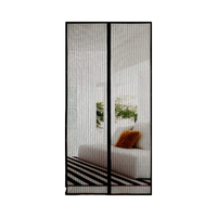 Nouvelle moustiquaire moderne pour porte, installation facile, maille de 1 mm, polyester rayé, perforation magnétique sans perçage, porte et fenêtre