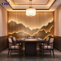 Paravents lumineux LED en acier inoxydable en forme de montagne pour hall d'hôtel, réception, grand salon, salle de thé