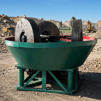 Broyeur à moulin à plaques humide à économie d'énergie, machine de broyage d'or à haut rendement, double roue de broyage pour usine de traitement du minerai d'or