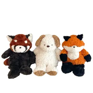 可爱毛茸茸的狐狸狗红熊猫毛绒动物毛绒公仔玩具家居装饰毛绒玩具